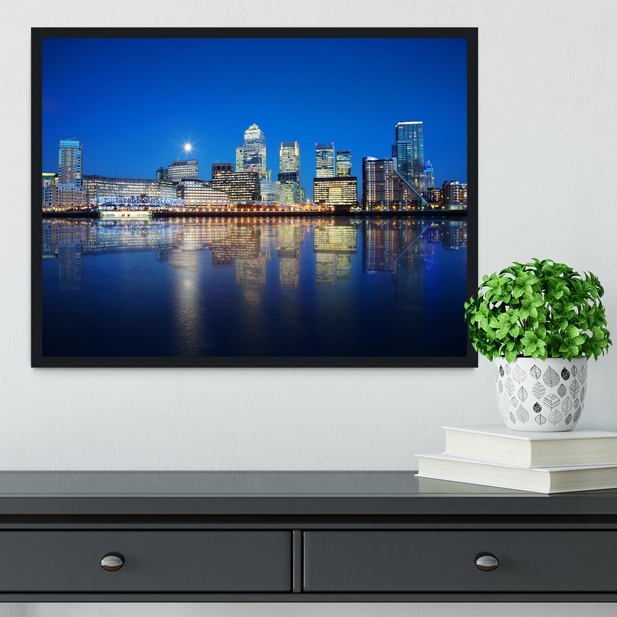 London skyscrapers reflected Framed Print - Canvas Art Rocks - 2