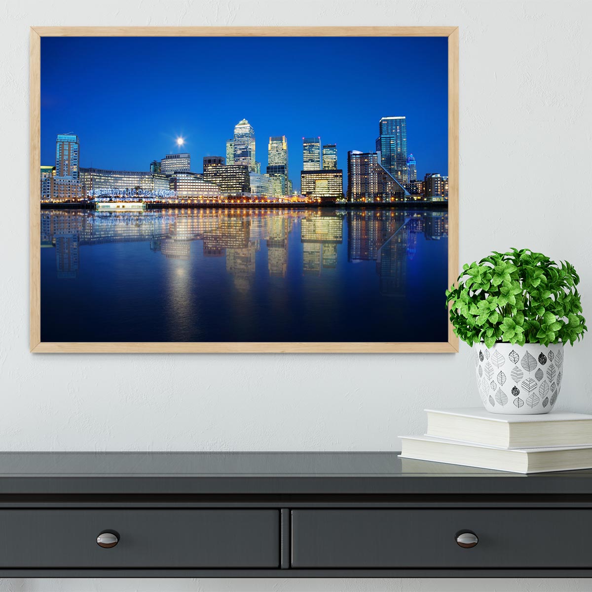 London skyscrapers reflected Framed Print - Canvas Art Rocks - 4