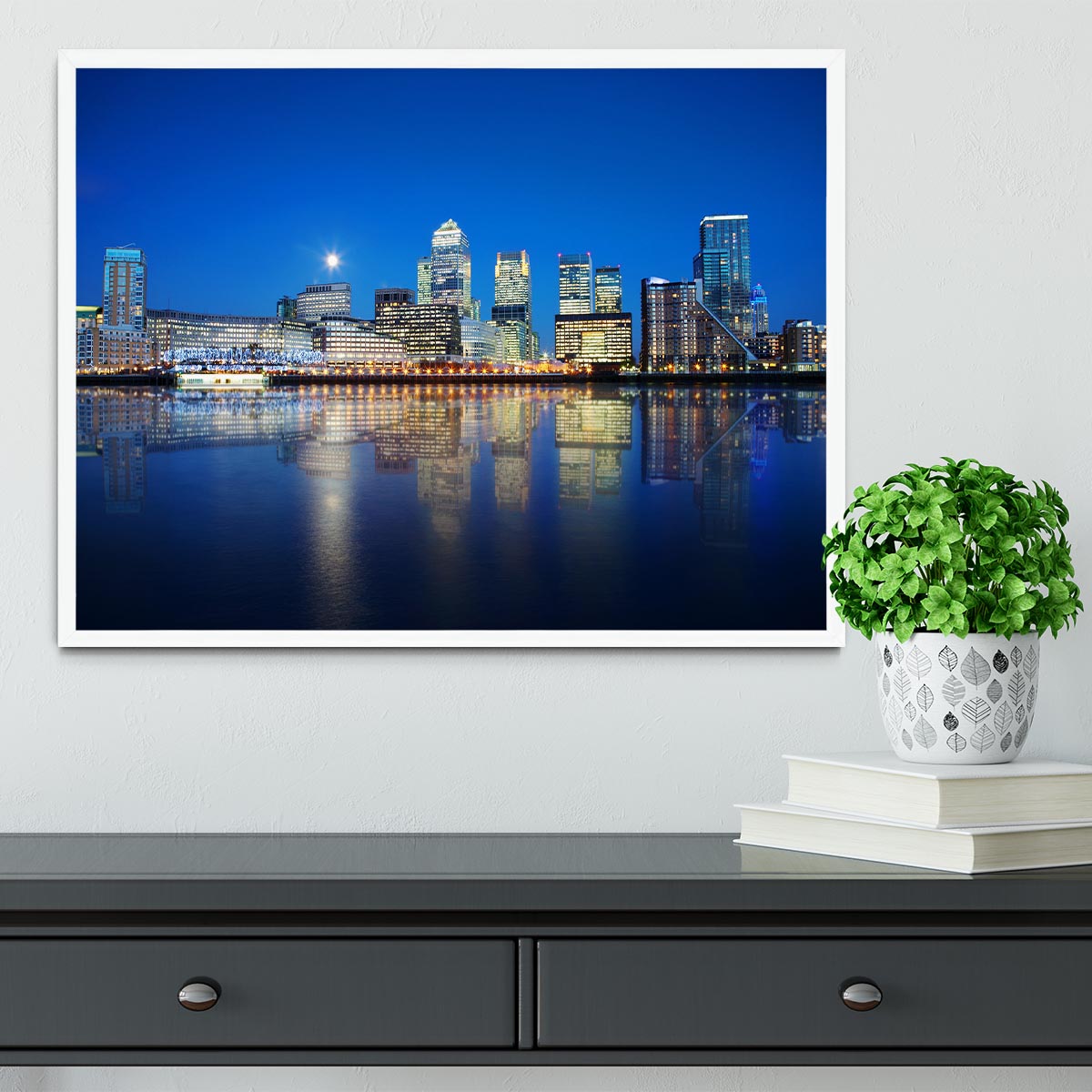 London skyscrapers reflected Framed Print - Canvas Art Rocks -6