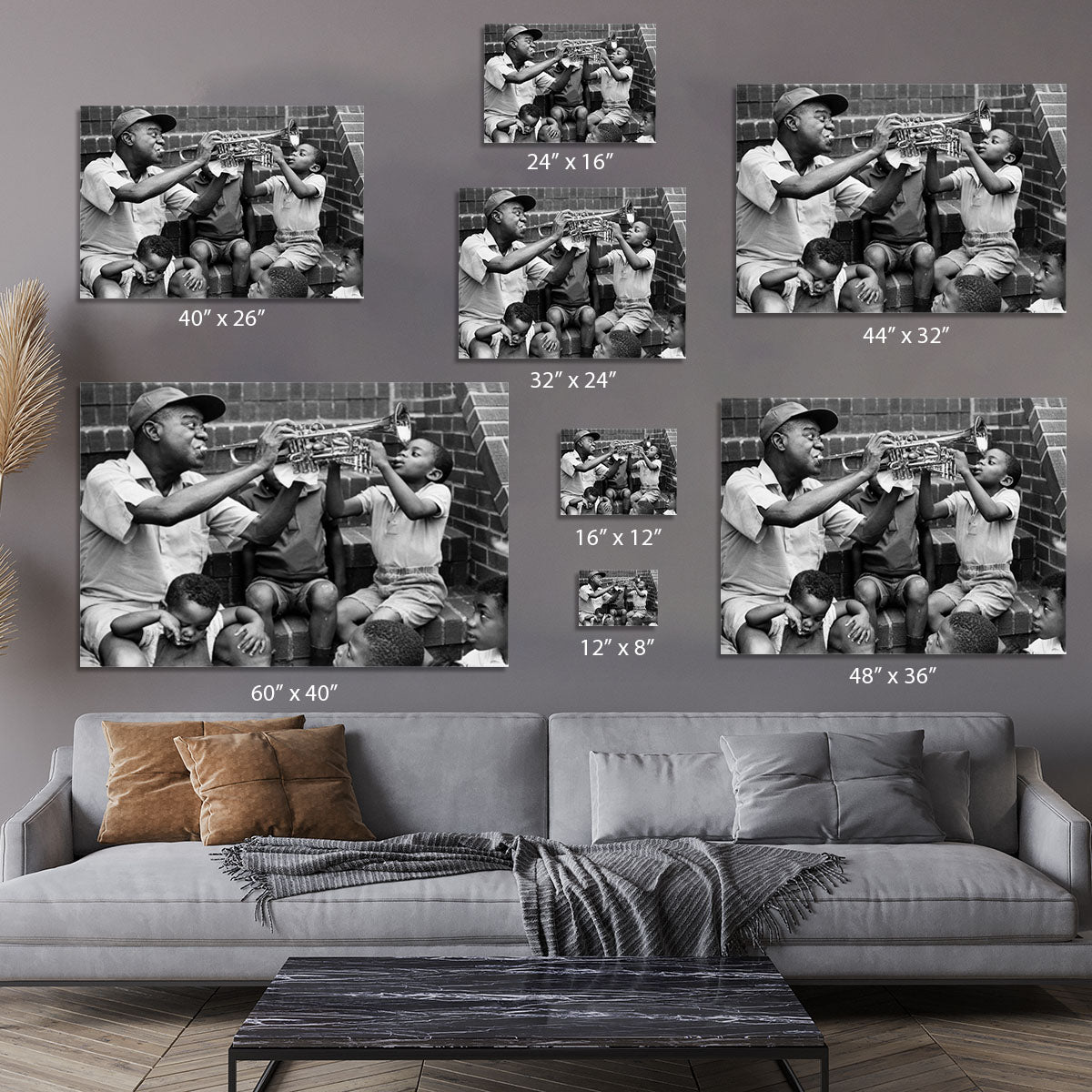 Louis Armstrong with kids Canvas Print or Poster - Canvas Art Rocks - 7