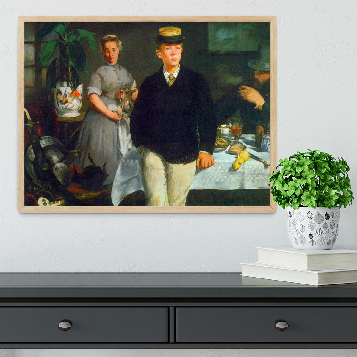 Luncheon by Manet Framed Print - Canvas Art Rocks - 4