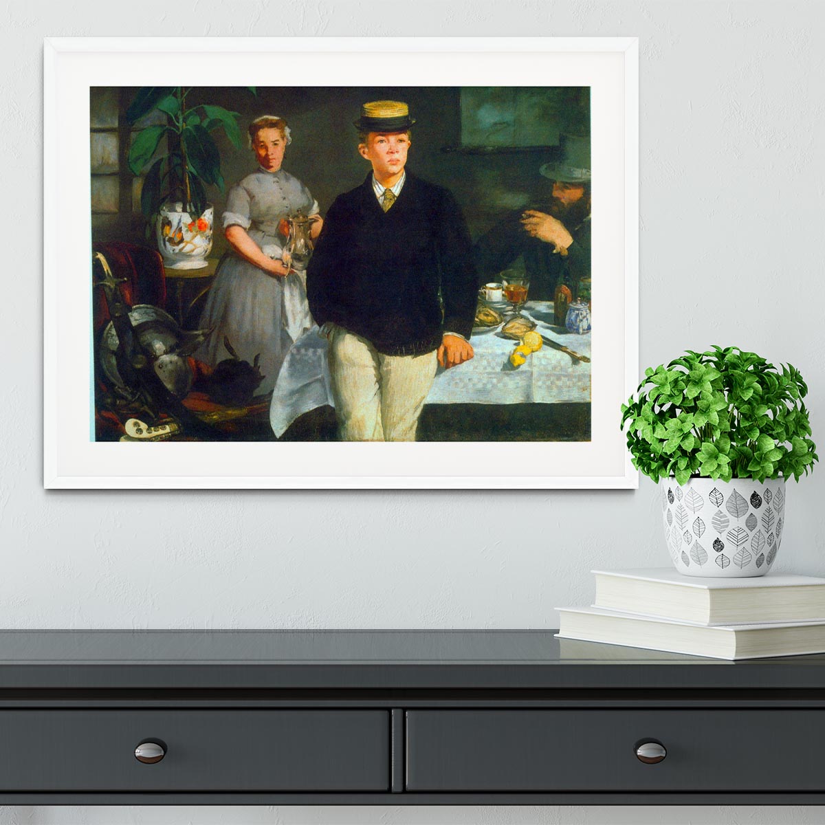 Luncheon by Manet Framed Print - Canvas Art Rocks - 5
