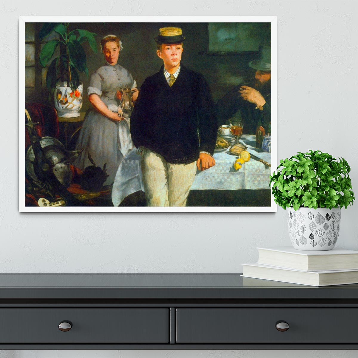 Luncheon by Manet Framed Print - Canvas Art Rocks -6