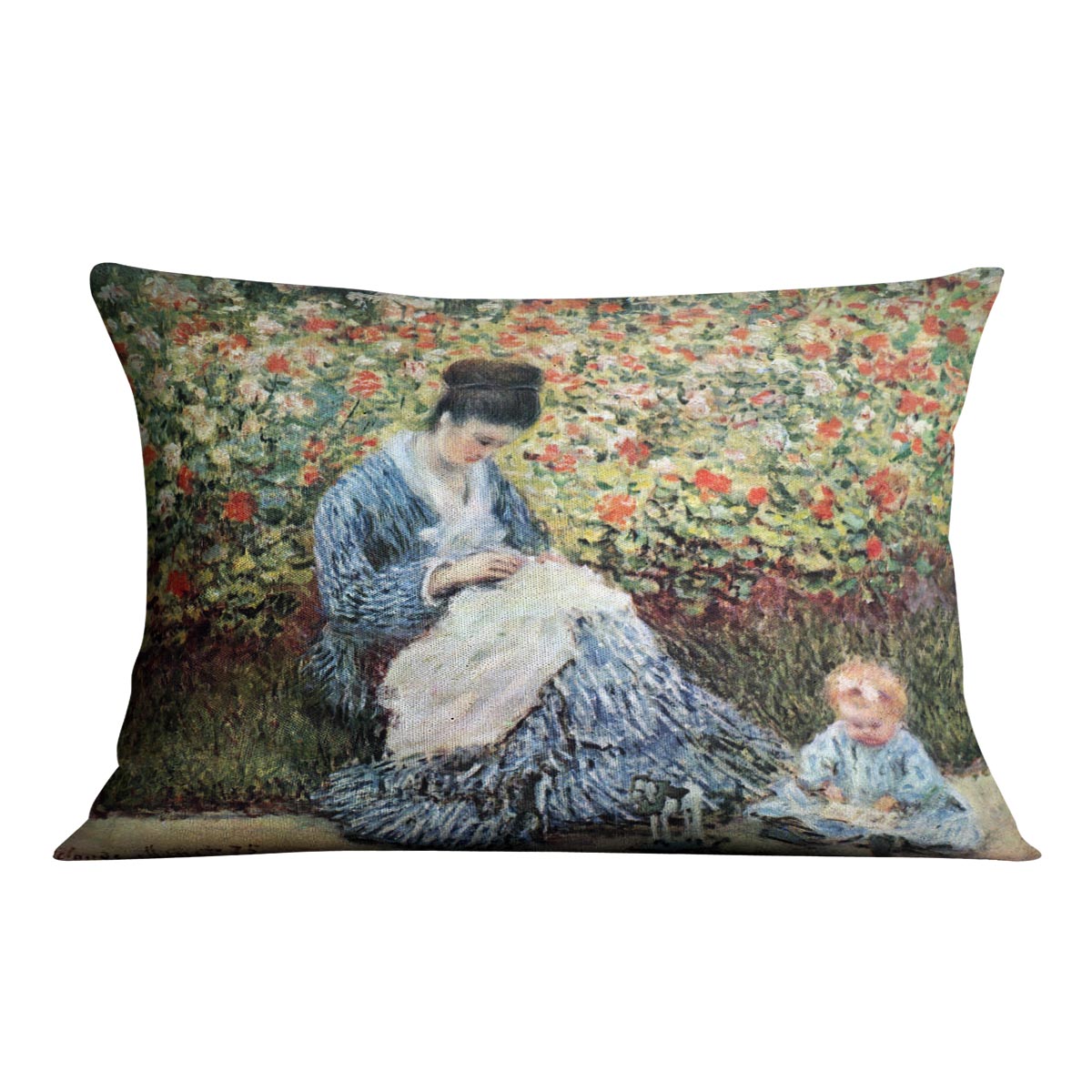 Madame Monet and child by Monet Cushion