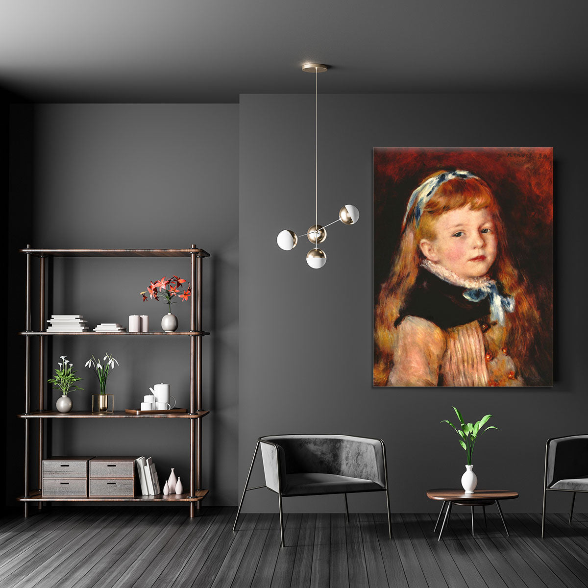 Mademoiselle Grimprel with blue hair band by Renoir Canvas Print or Poster - Canvas Art Rocks - 5