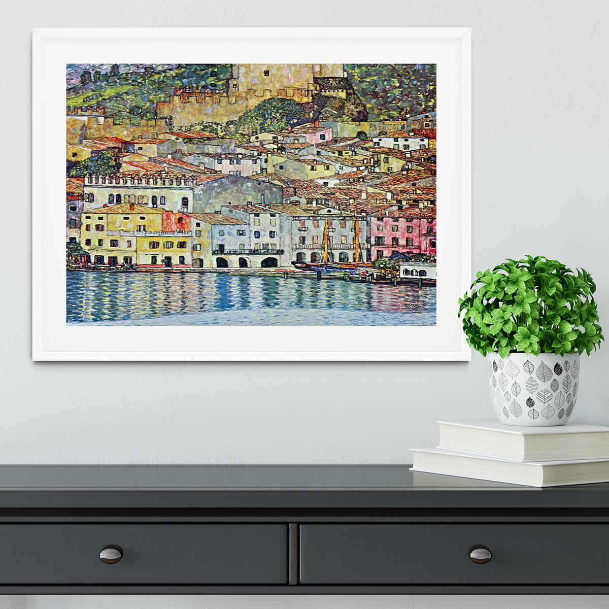 Malcena at the Gardasee by Klimt Framed Print - Canvas Art Rocks - 5