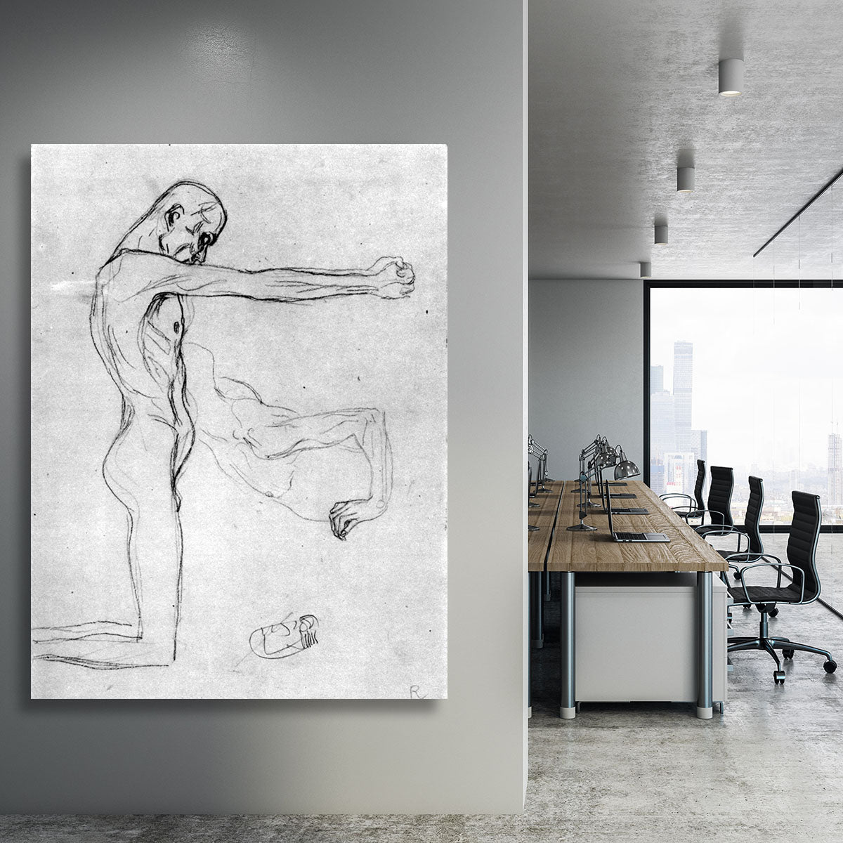 Man with with outstretched arms by Klimt Canvas Print or Poster - Canvas Art Rocks - 3