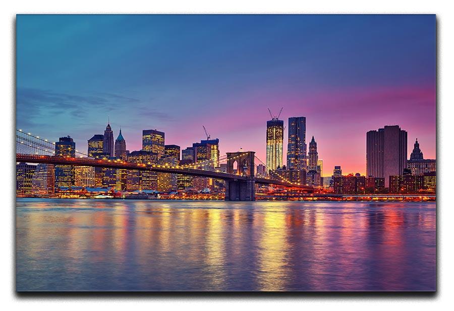Manhattan at dusk Canvas Print or Poster  - Canvas Art Rocks - 1