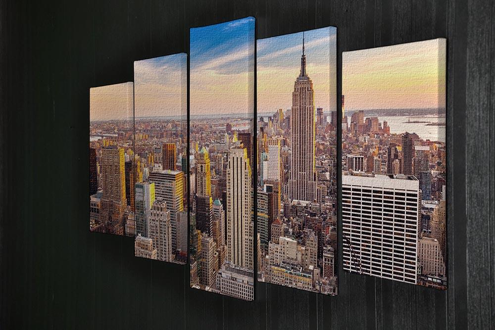Manhattan at sunset 5 Split Panel Canvas - Canvas Art Rocks - 2