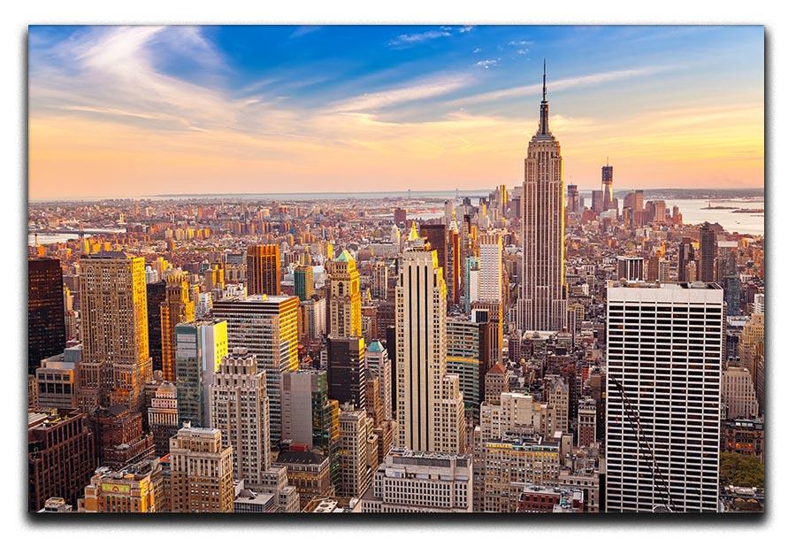 Manhattan at sunset Canvas Print or Poster  - Canvas Art Rocks - 1