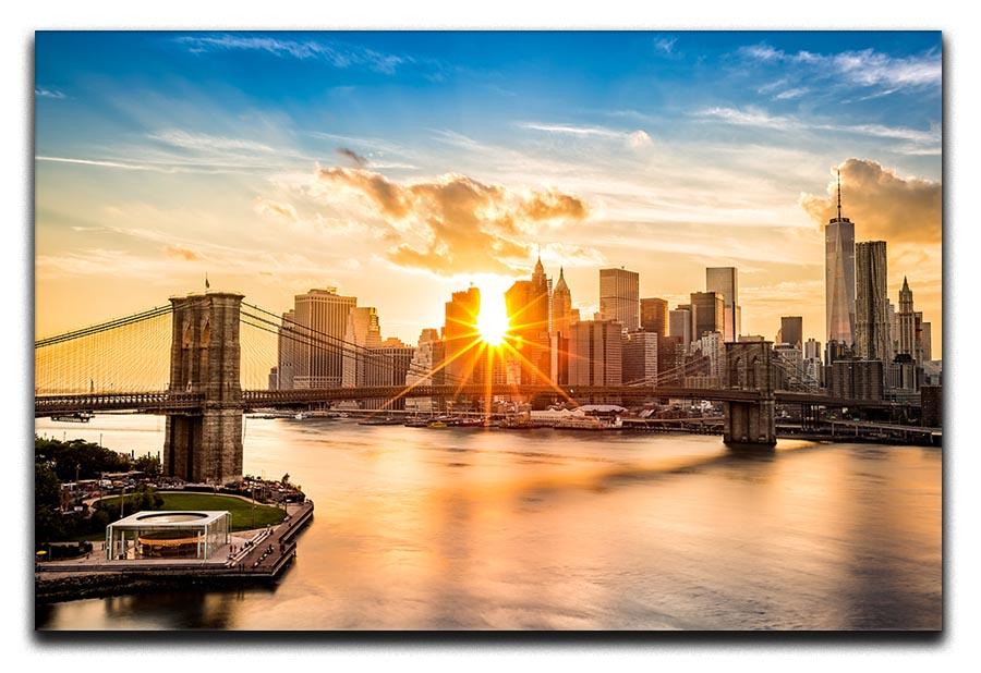 Manhattan skyline at sunset Canvas Print or Poster  - Canvas Art Rocks - 1