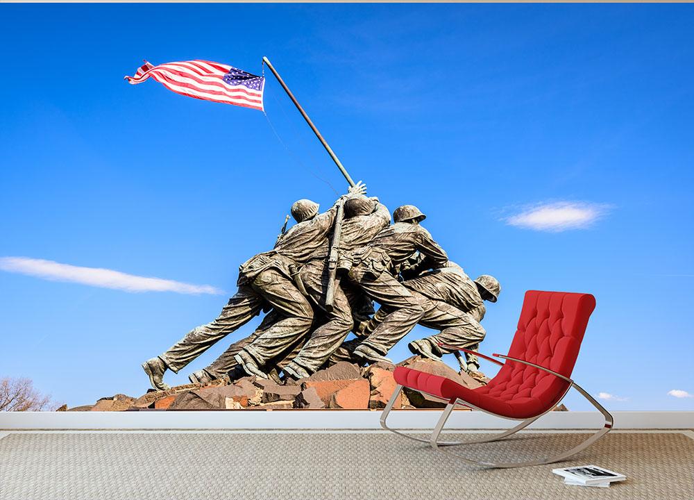 Marine Corps War Memorial at dawn Wall Mural Wallpaper - Canvas Art Rocks - 2
