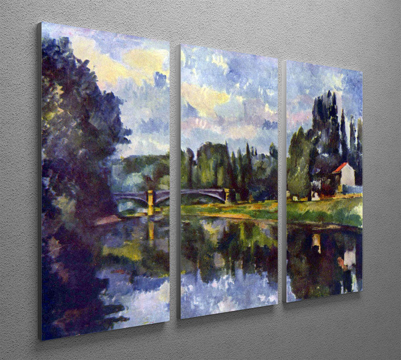 Marne Shore by Cezanne 3 Split Panel Canvas Print - Canvas Art Rocks - 2