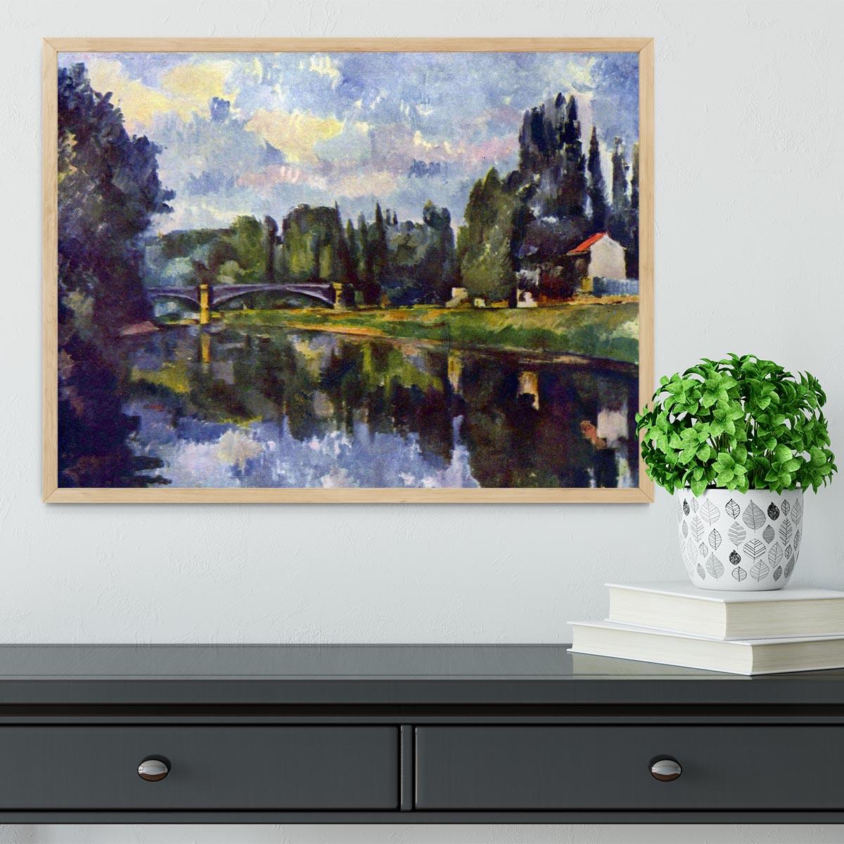 Marne Shore by Cezanne Framed Print - Canvas Art Rocks - 4