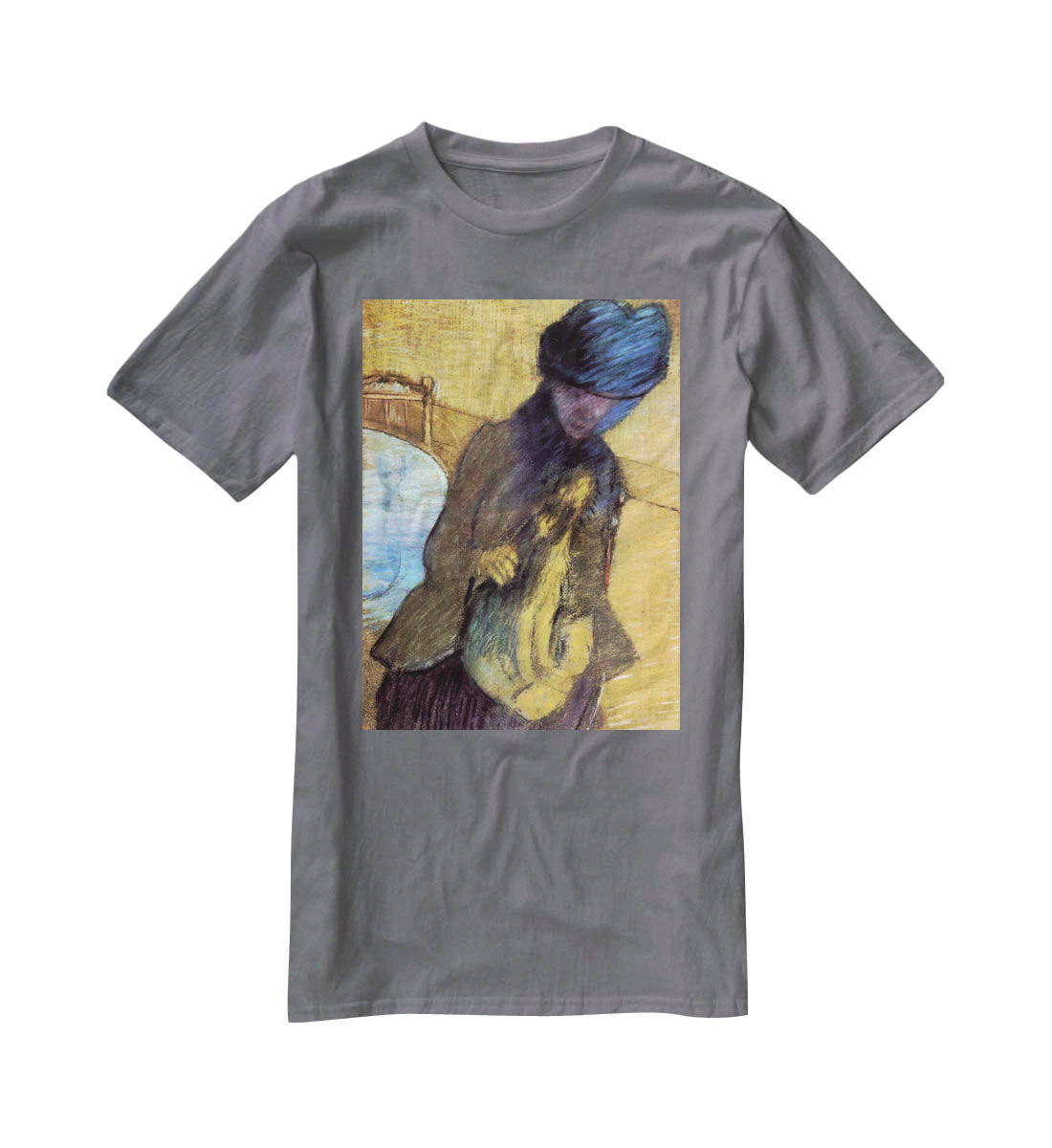 Mary Cassatt with her dog by Degas T-Shirt - Canvas Art Rocks - 3