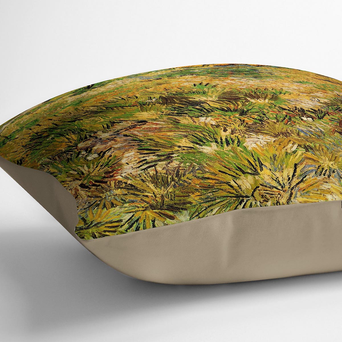Meadow in the Garden of Saint-Paul Hospital by Van Gogh Cushion