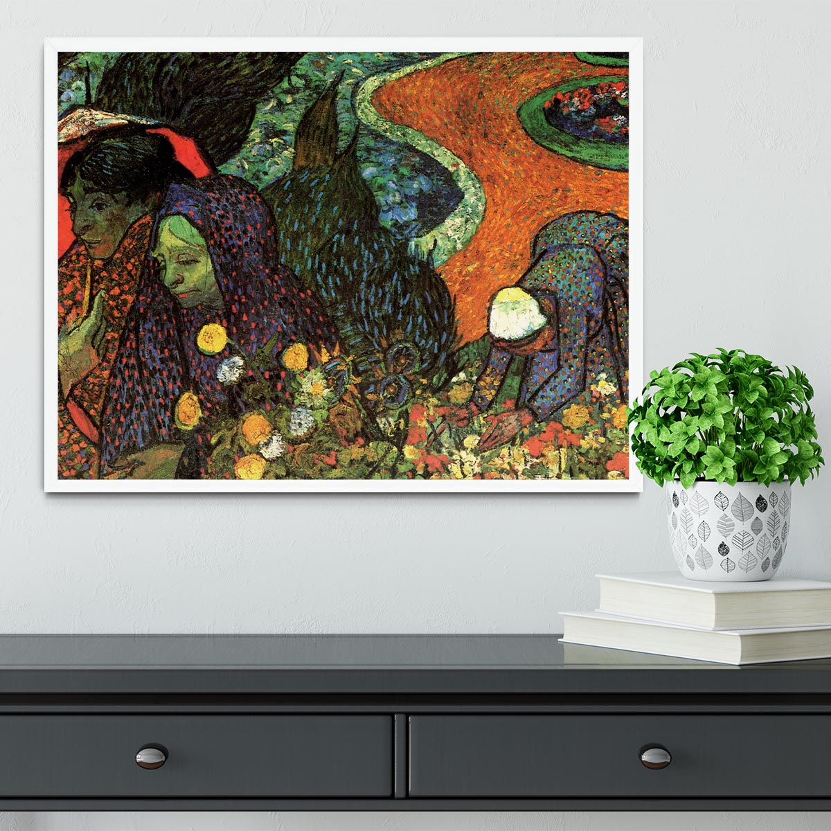 Memory of the Garden at Etten by Van Gogh Framed Print - Canvas Art Rocks -6