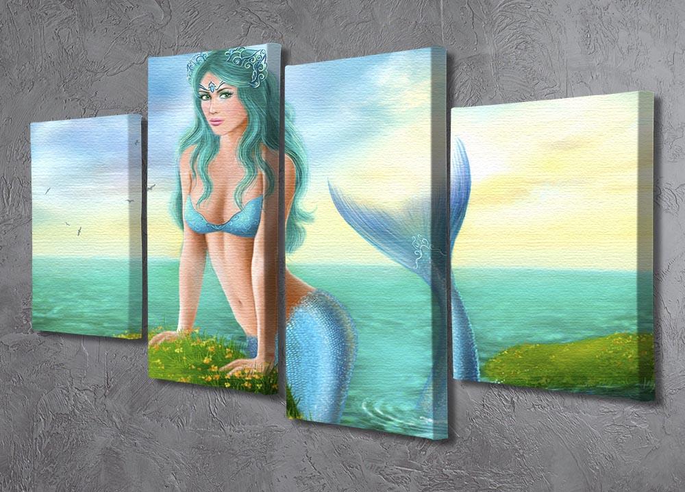 Mermaid in sea 4 Split Panel Canvas - Canvas Art Rocks - 2