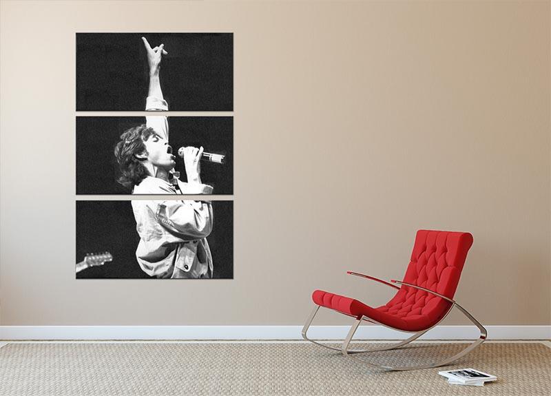 Mick Jagger in Glasgow Scotland 3 Split Panel Canvas Print - Canvas Art Rocks - 2