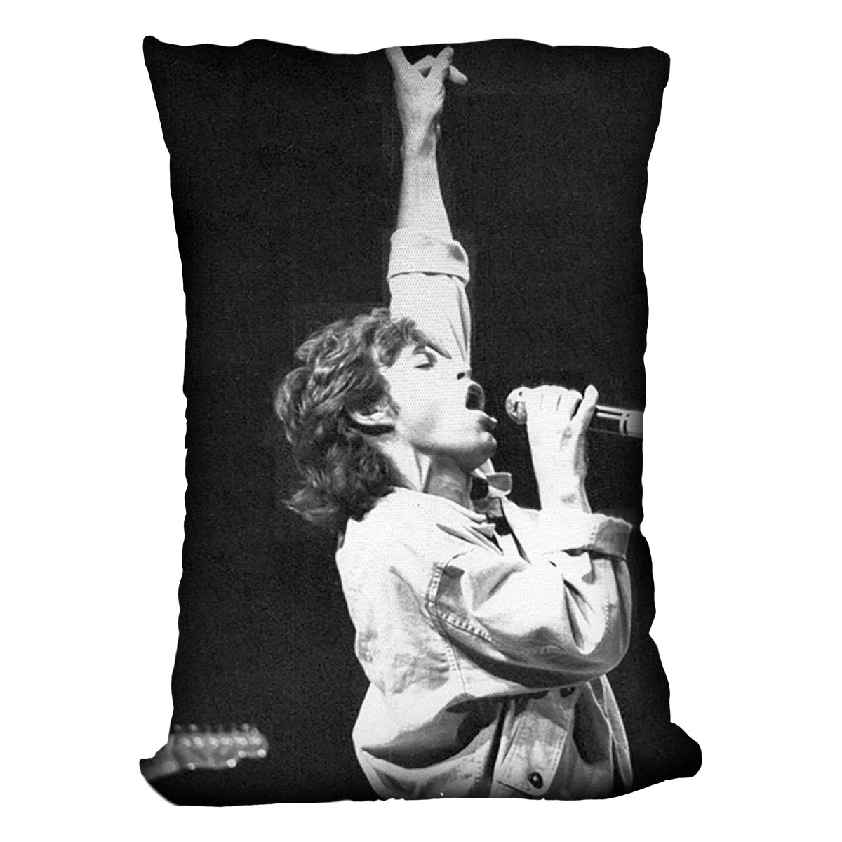 Mick Jagger in Glasgow Scotland Cushion