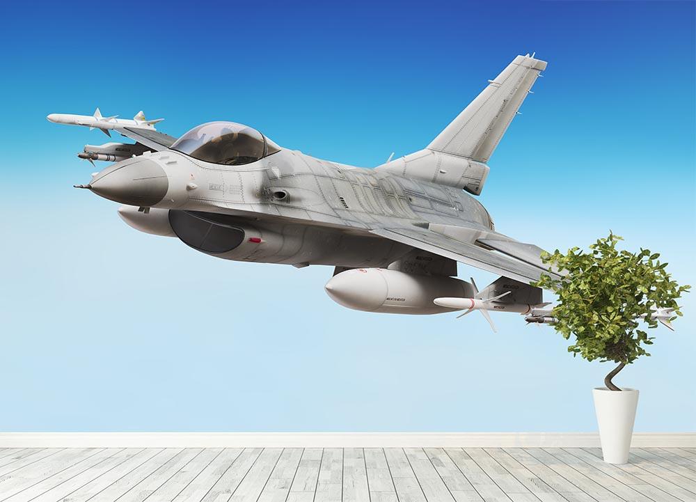 Military fighter jet close up Wall Mural Wallpaper - Canvas Art Rocks - 4