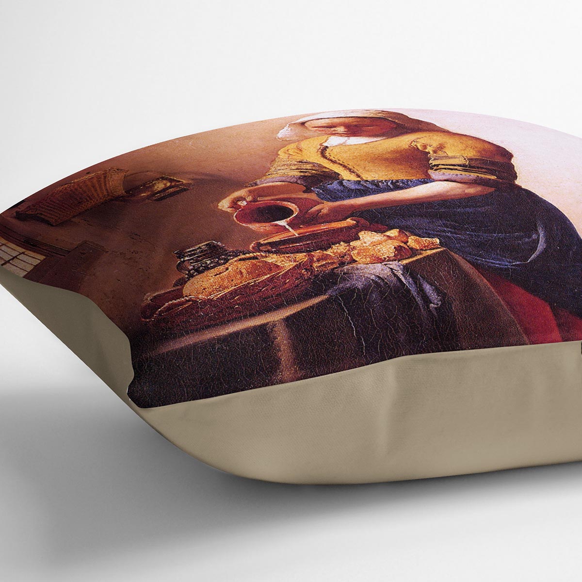 Milk maid by Vermeer Cushion