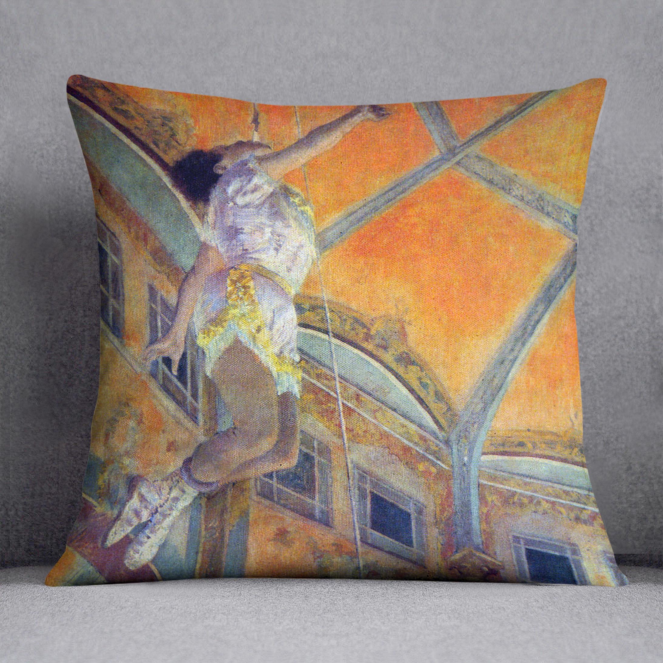 Miss Lala in Circus Fernando by Degas Cushion
