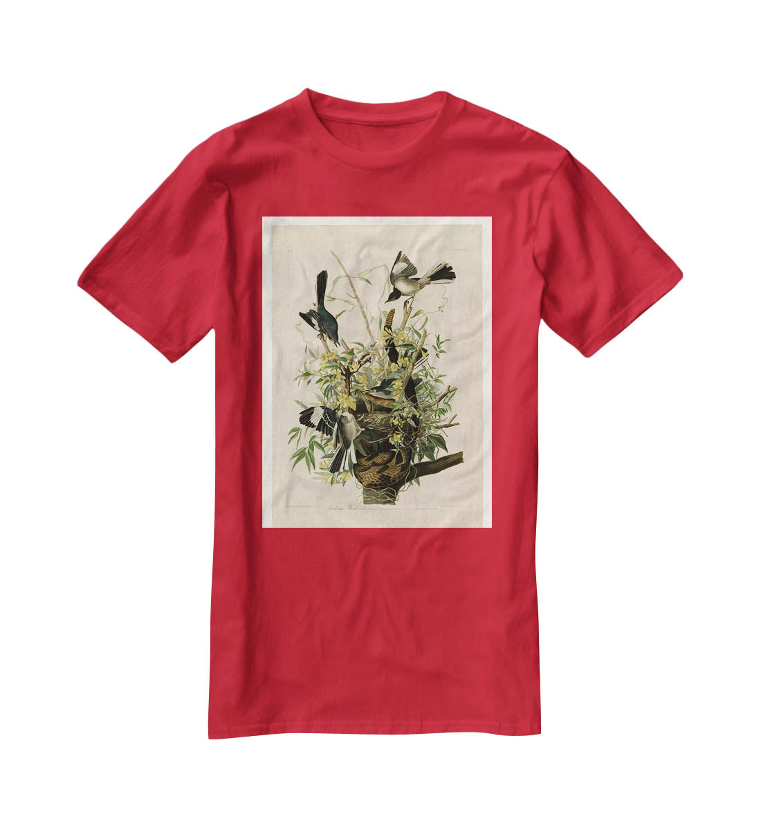 Mocking Bird by Audubon T-Shirt - Canvas Art Rocks - 4