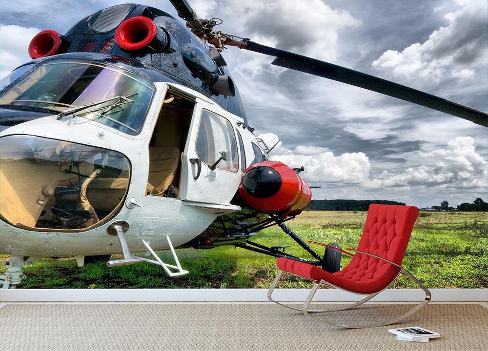 Modern light helicopter Wall Mural Wallpaper - Canvas Art Rocks - 2
