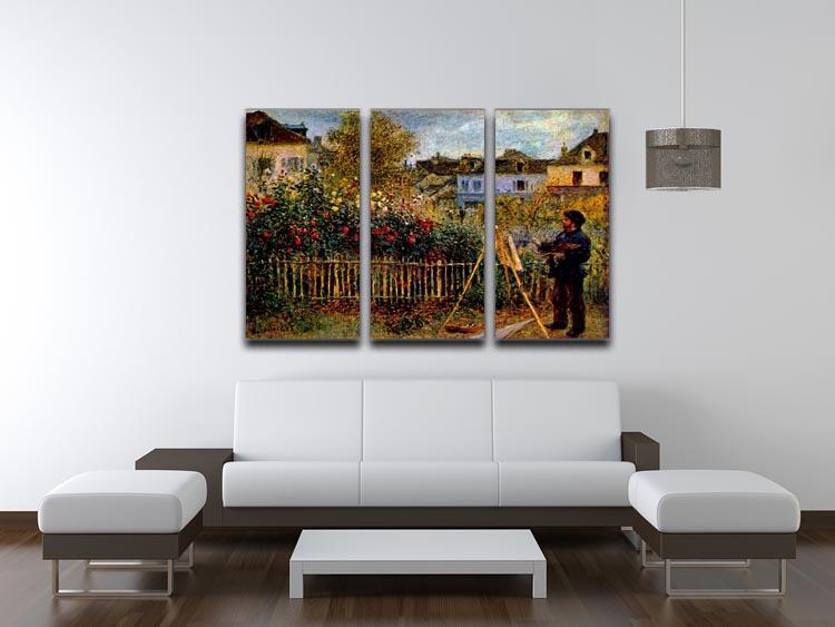 Monet painting in his garden in Argenteuil Split Panel Canvas Print - Canvas Art Rocks - 4