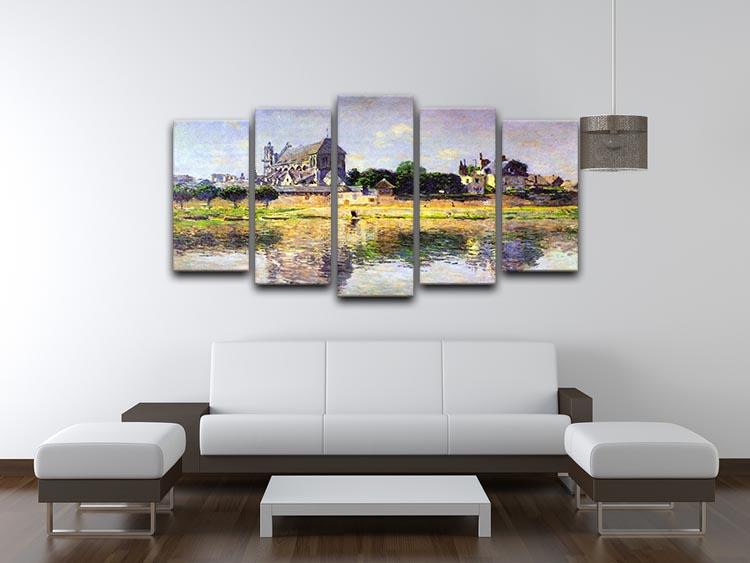 Monets garden in Vetheuil by Monet 5 Split Panel Canvas - Canvas Art Rocks - 3
