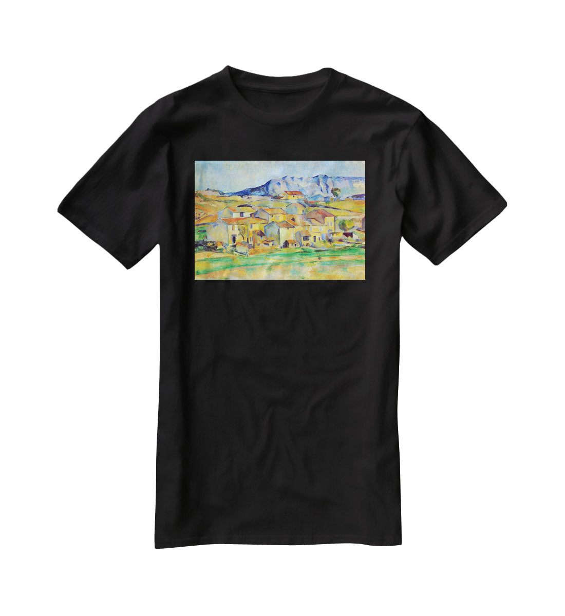Montaigne Sainte-Victoire from the environment beu Gardanne of view by Cezanne T-Shirt - Canvas Art Rocks - 1