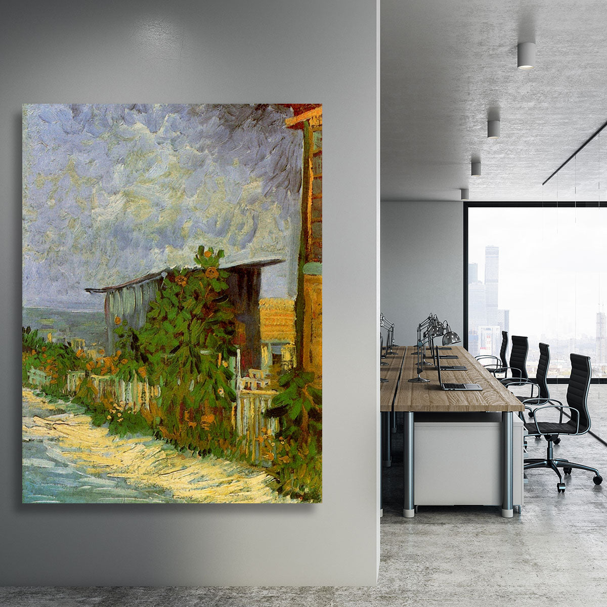 Montmartre Path with Sunflowers by Van Gogh Canvas Print or Poster - Canvas Art Rocks - 3