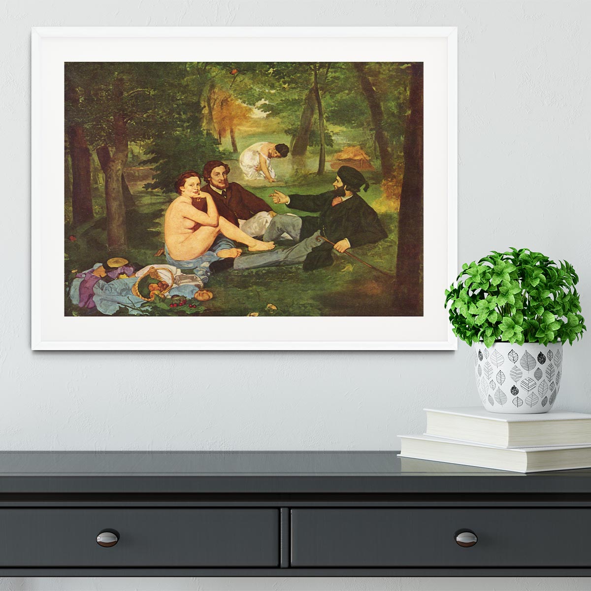 Morning Break by Manet Framed Print - Canvas Art Rocks - 5