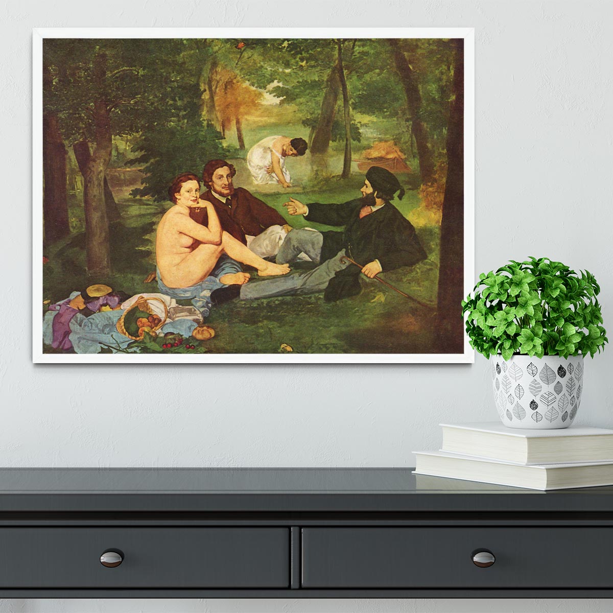 Morning Break by Manet Framed Print - Canvas Art Rocks -6