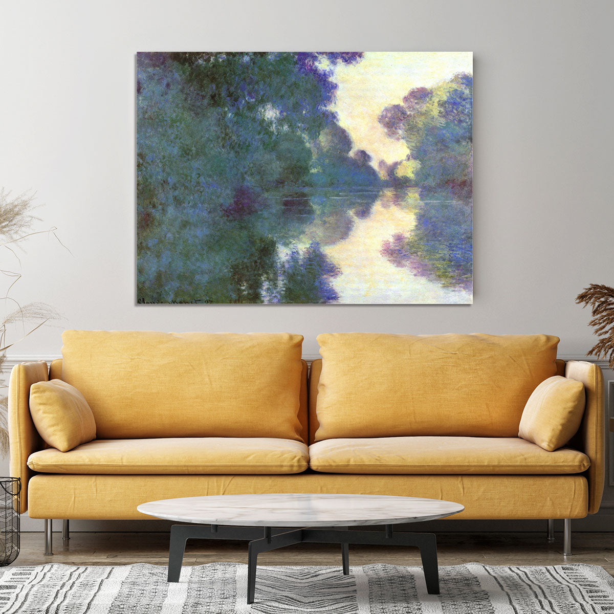 Morning on the Seine at Giverny by Monet Canvas Print or Poster - Canvas Art Rocks - 4