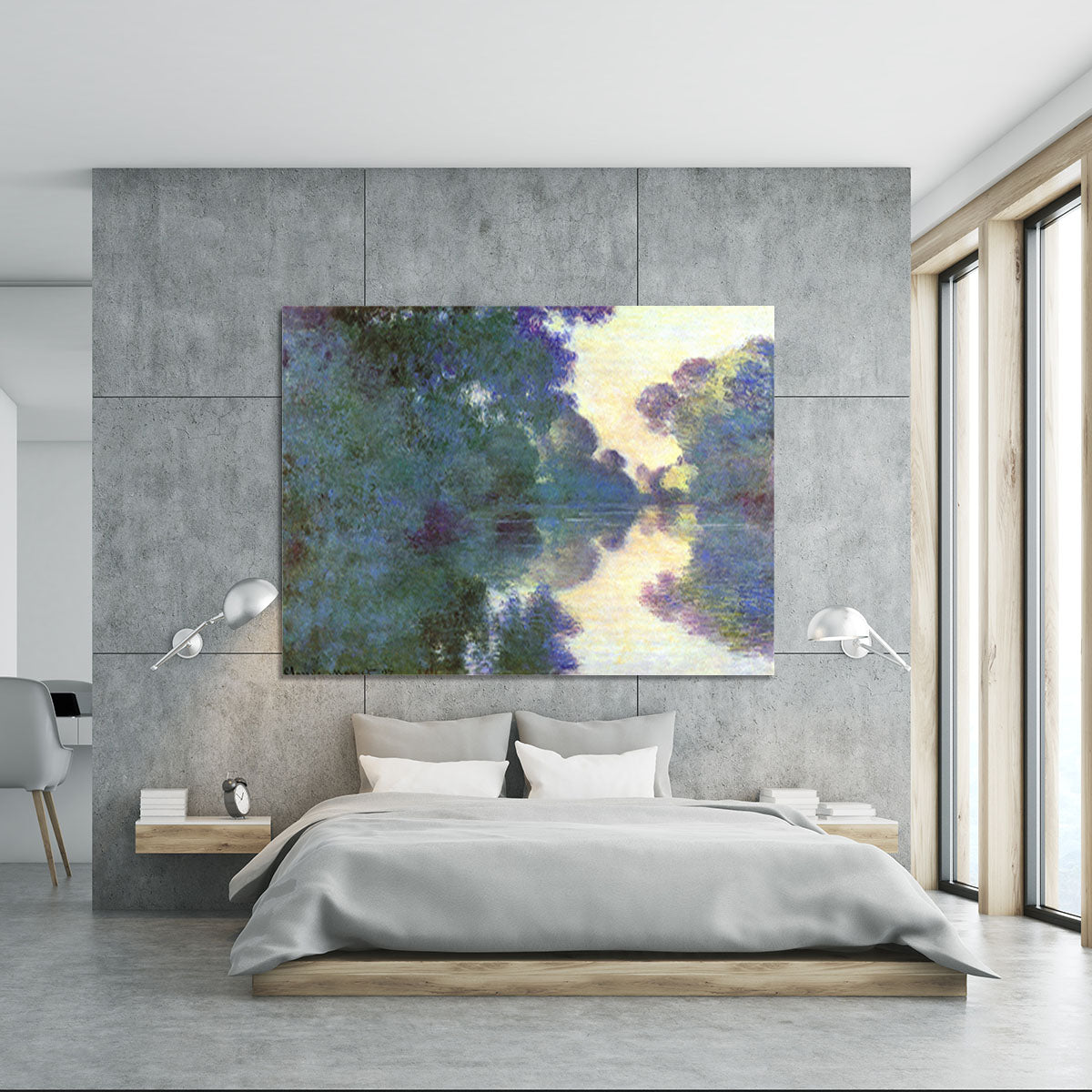 Morning on the Seine at Giverny by Monet Canvas Print or Poster - Canvas Art Rocks - 5