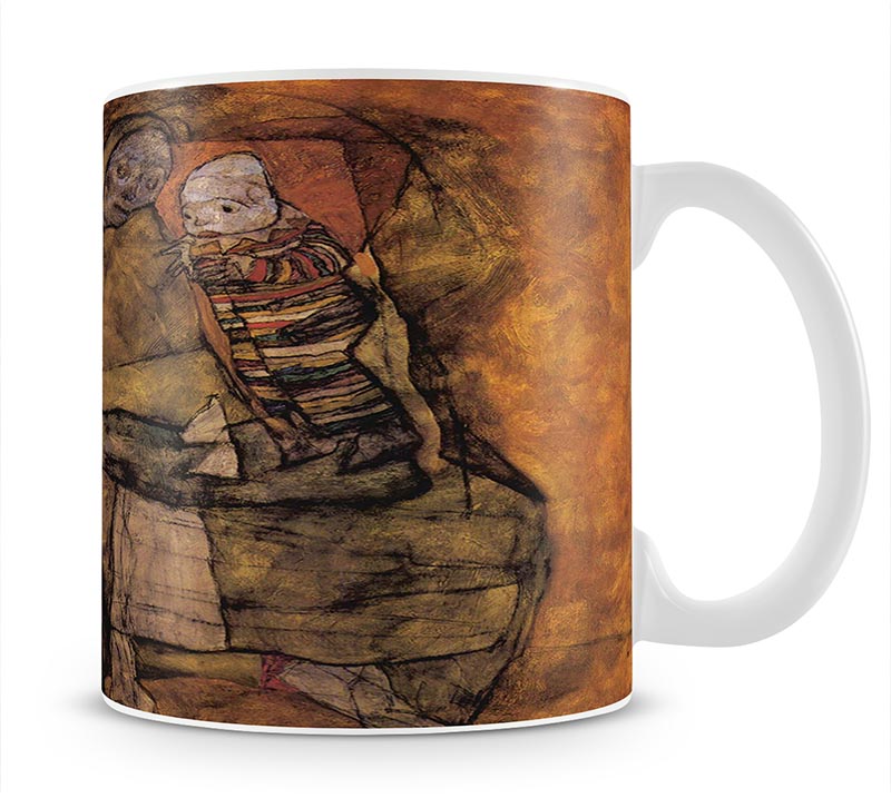 Mother with two children by Egon Schiele Mug - Canvas Art Rocks - 1