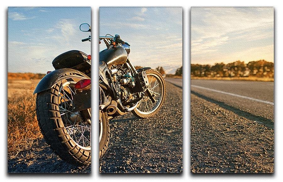 Motorbike under the clear sky 3 Split Panel Canvas Print - Canvas Art Rocks - 1