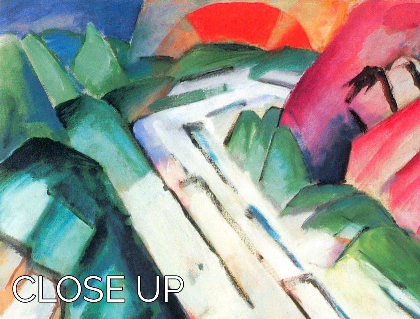 Mountains Landscape by Franz Marc 3 Split Panel Canvas Print - Canvas Art Rocks - 3