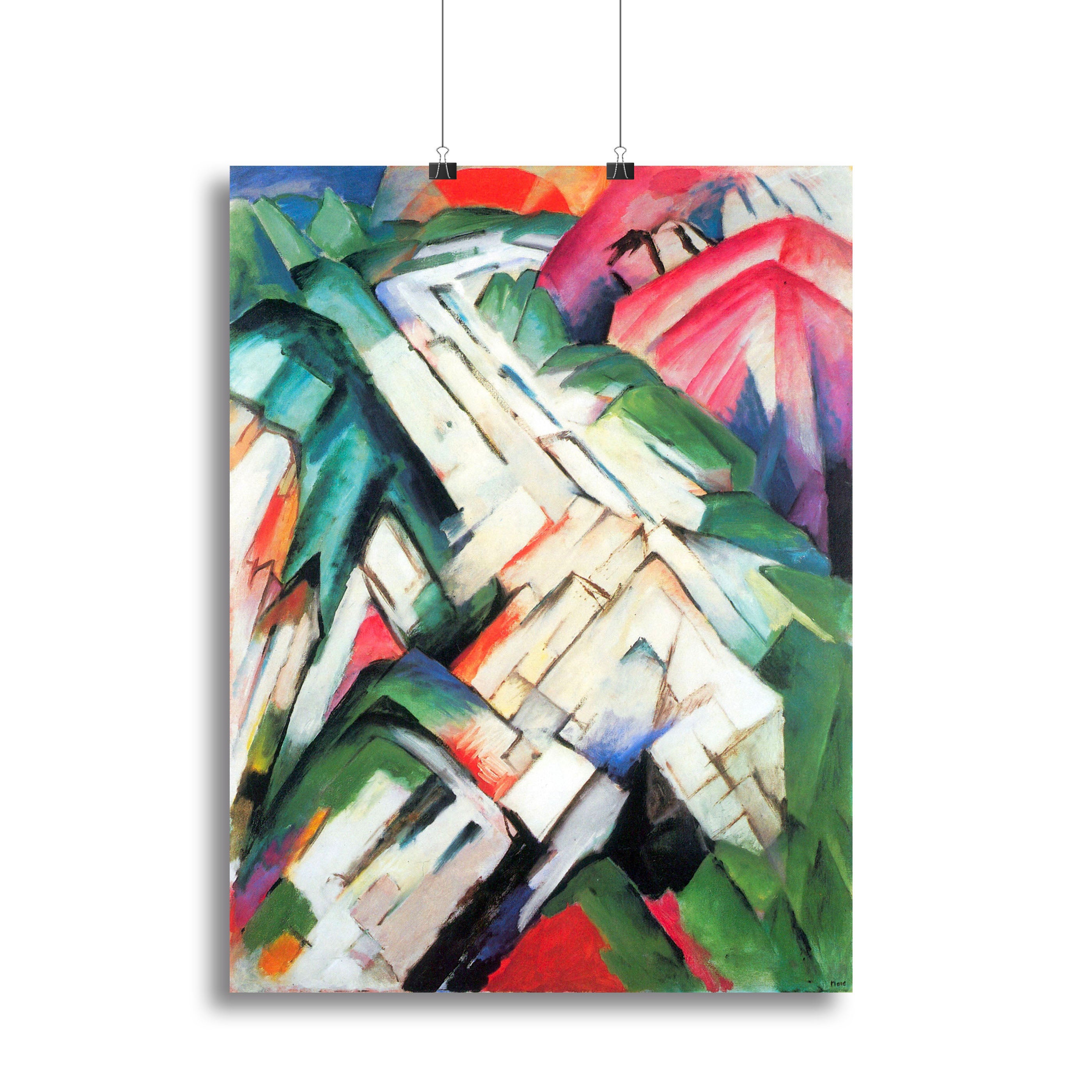 Mountains Landscape by Franz Marc Canvas Print or Poster - Canvas Art Rocks - 2