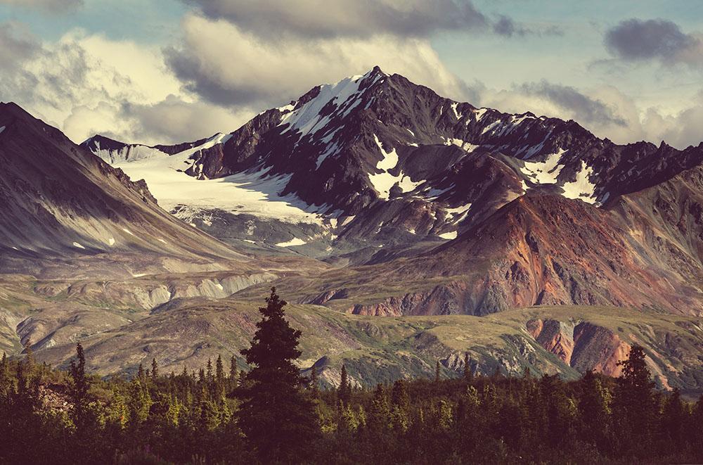 Mountains in Alaska Wall Mural Wallpaper - Canvas Art Rocks - 1