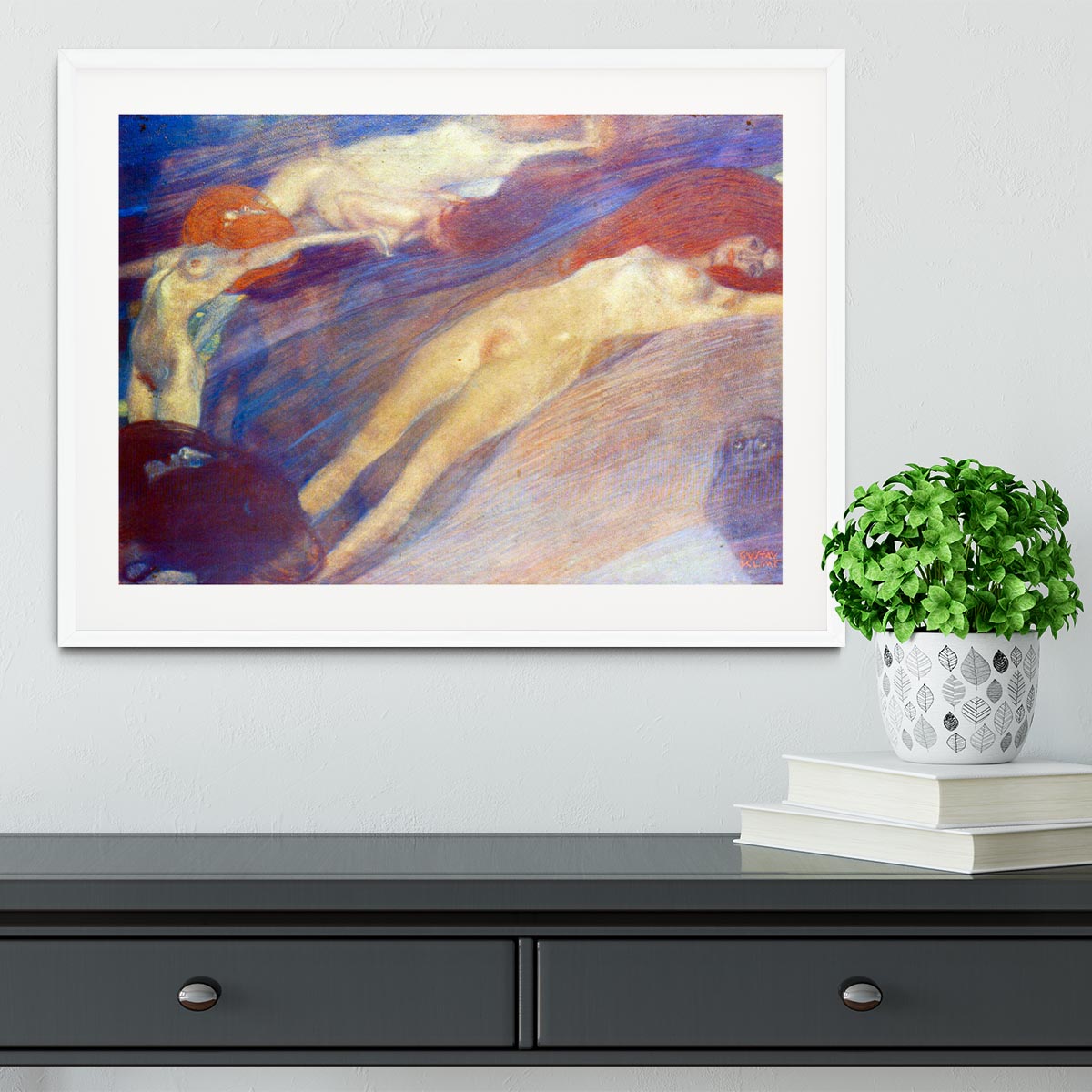 Moving water by Klimt Framed Print - Canvas Art Rocks - 5