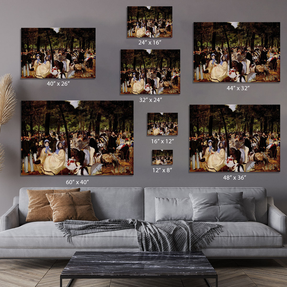 Music in Tuilerie Garden by Manet Canvas Print or Poster - Canvas Art Rocks - 7