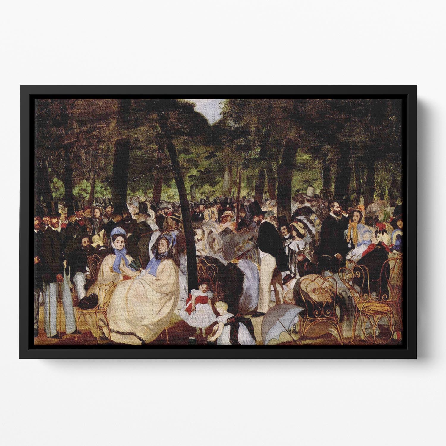 Music in Tuilerie Garden by Manet Floating Framed Canvas