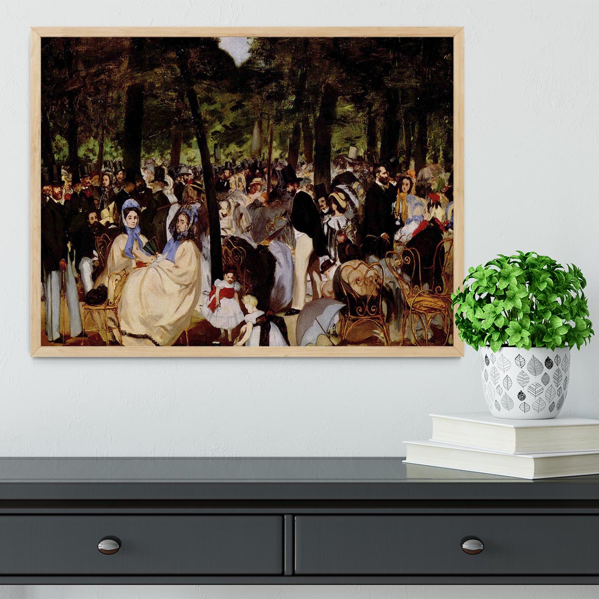 Music in Tuilerie Garden by Manet Framed Print - Canvas Art Rocks - 4