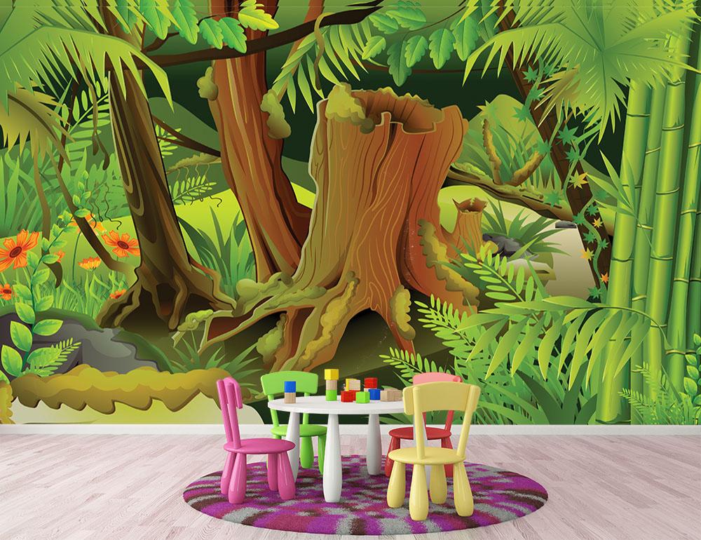 Mystic Jungle Wall Mural Wallpaper - Canvas Art Rocks - 2