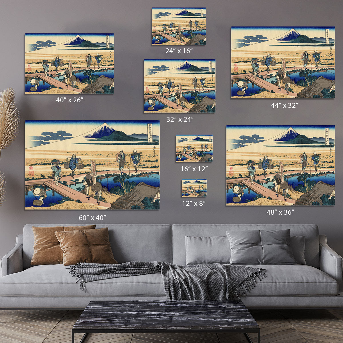 Nakahara in the Sagami province by Hokusai Canvas Print or Poster - Canvas Art Rocks - 7