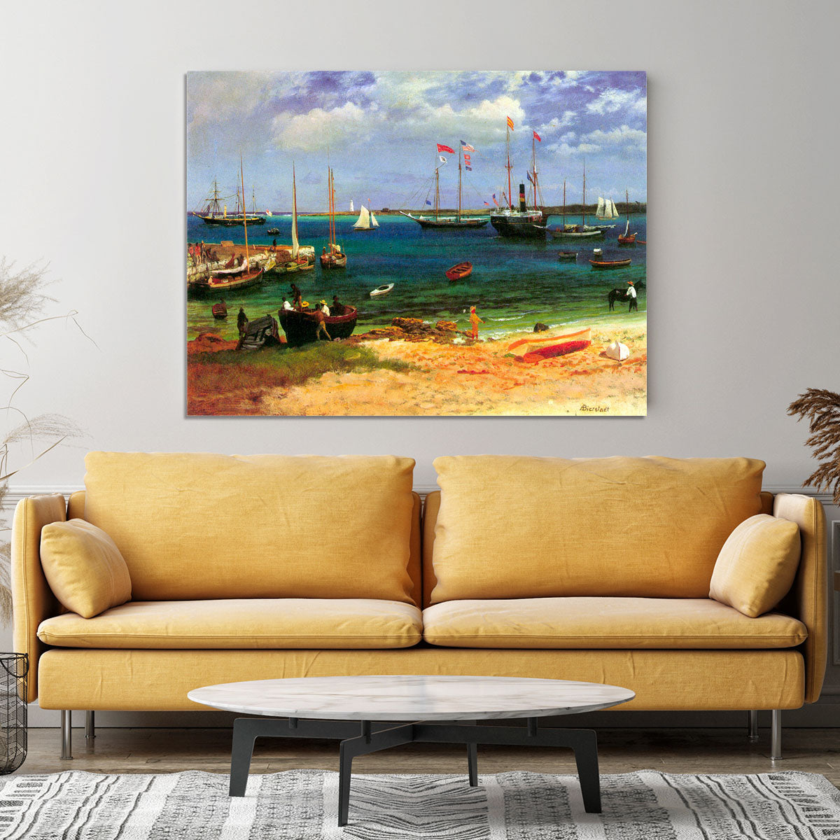 Nassau port by Bierstadt Canvas Print or Poster - Canvas Art Rocks - 4