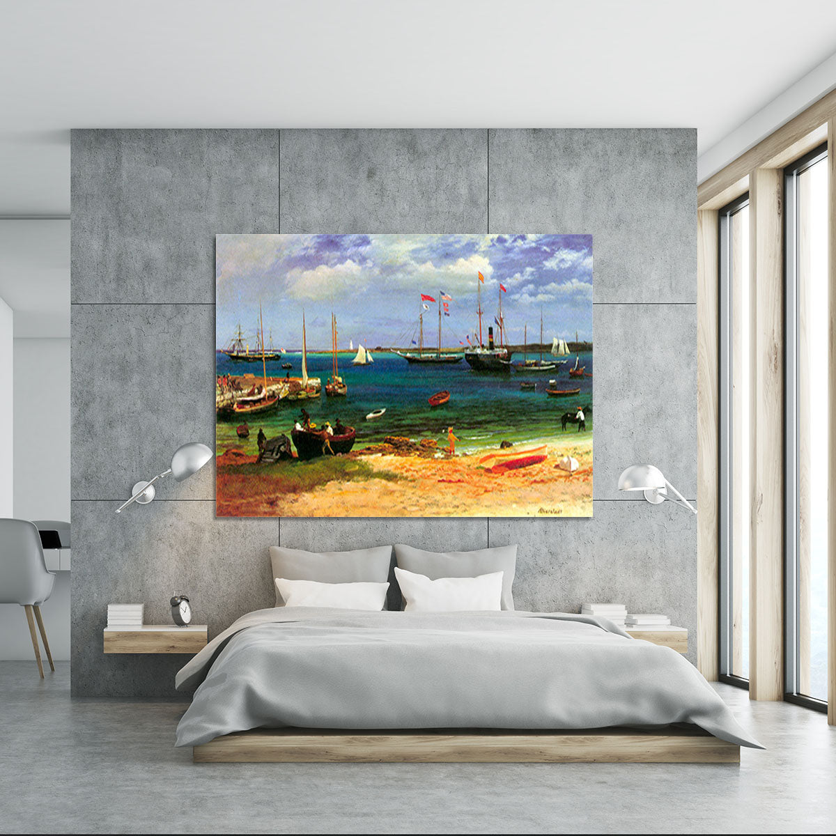 Nassau port by Bierstadt Canvas Print or Poster - Canvas Art Rocks - 5